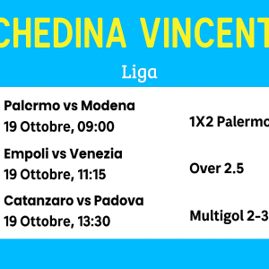 Schedina Vincente – Serie B 19/10/2025